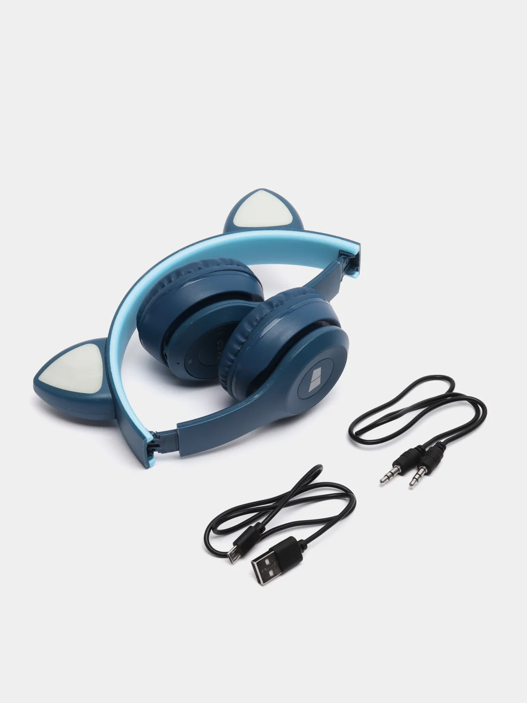 Темно-синий накладные Bluetooth-наушники More choice HW24kids, беспроводные наушники 200 мАч