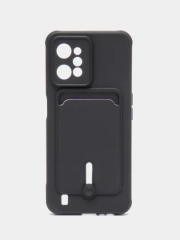 Силиконовый чехол для Realme C31, Реалми С31, с карманом для карт, прозрачный