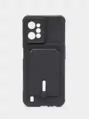Силиконовый чехол для Realme C31, Реалми С31, с карманом для карт, прозрачный