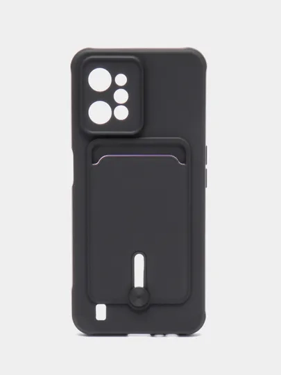 Силиконовый чехол для Realme C31, Реалми С31, с карманом для карт, прозрачный