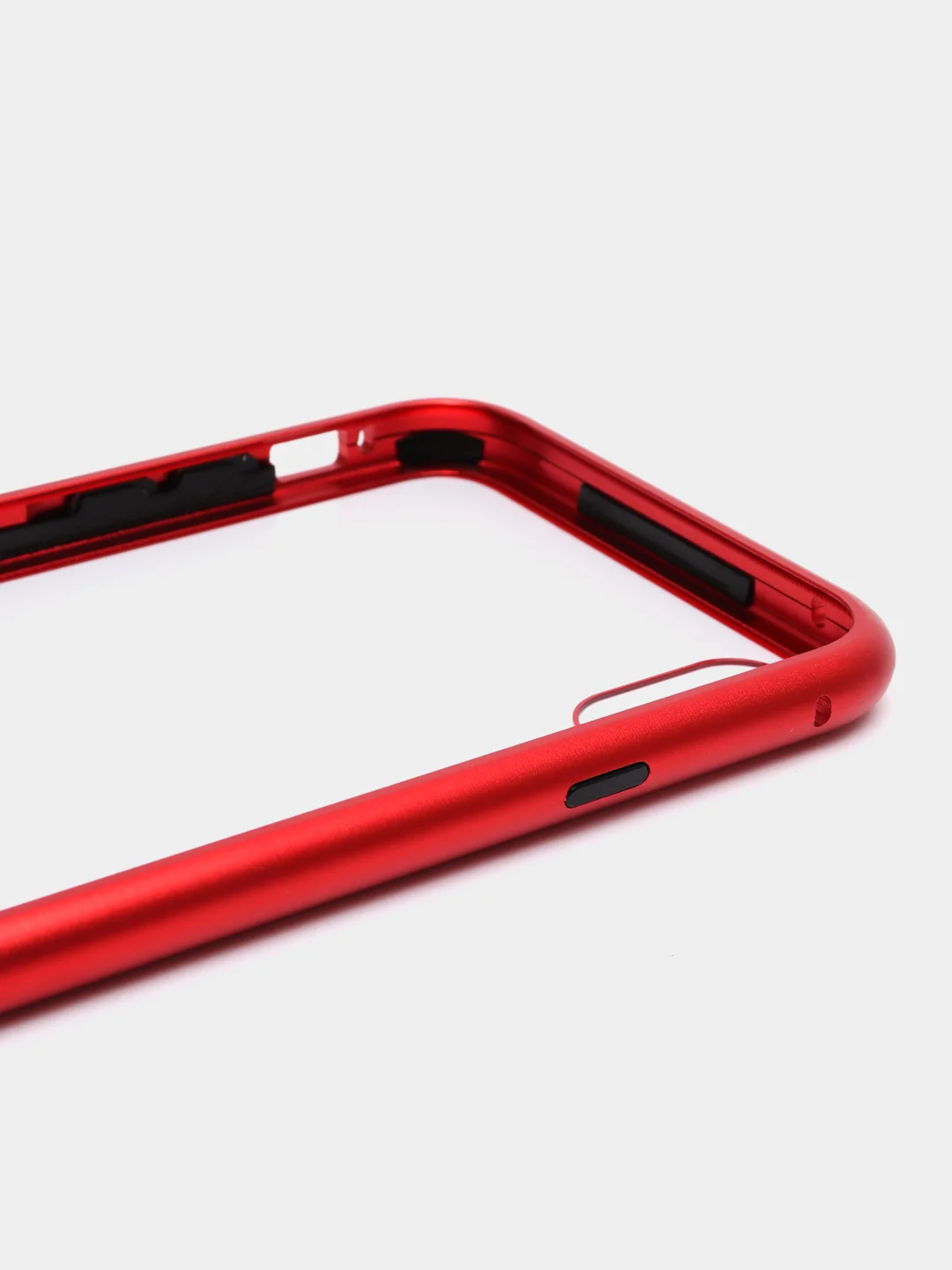 Красный чехол для IPhone XS Max магнитный с металической рамкой