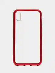 Красный чехол для IPhone XS Max магнитный с металической рамкой