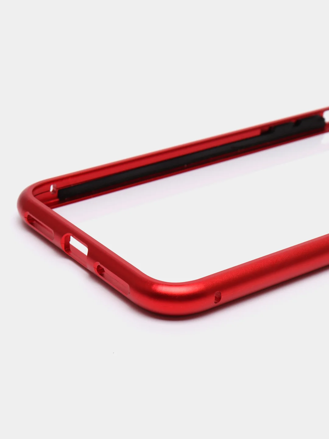 Красный чехол для IPhone XS Max магнитный с металической рамкой