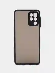Синий накладка для Samsung A22 матовая с цветными краями, защита камеры