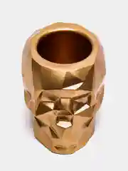 Золотой кашпо-подсвечник из гипса "Череп"