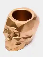 Золотой кашпо-подсвечник из гипса "Череп"
