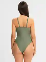 Зеленый купальник женский, слитный