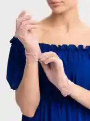 Розовый перчатки женские кружевные, прозрачные, ажурные, гипюровые