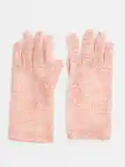 Розовый перчатки женские кружевные, прозрачные, ажурные, гипюровые
