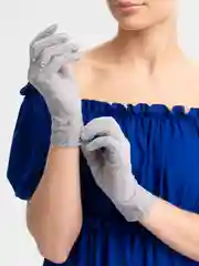 Серый перчатки женские кружевные, прозрачные, ажурные, гипюровые