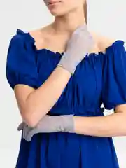 Серый перчатки женские, кружевные, прозрачные, ажурные, гипюровые