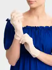 Кремовый перчатки женские кружевные, прозрачные, ажурные, гипюровые