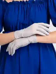 Серый перчатки женские, кружевные, прозрачные, ажурные, гипюровые