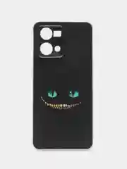 Черный силиконовый чехол на Oppo Reno 7 4G/8 4G / Оппо Рено 7 4G/8 4G с рисунком, защита камеры