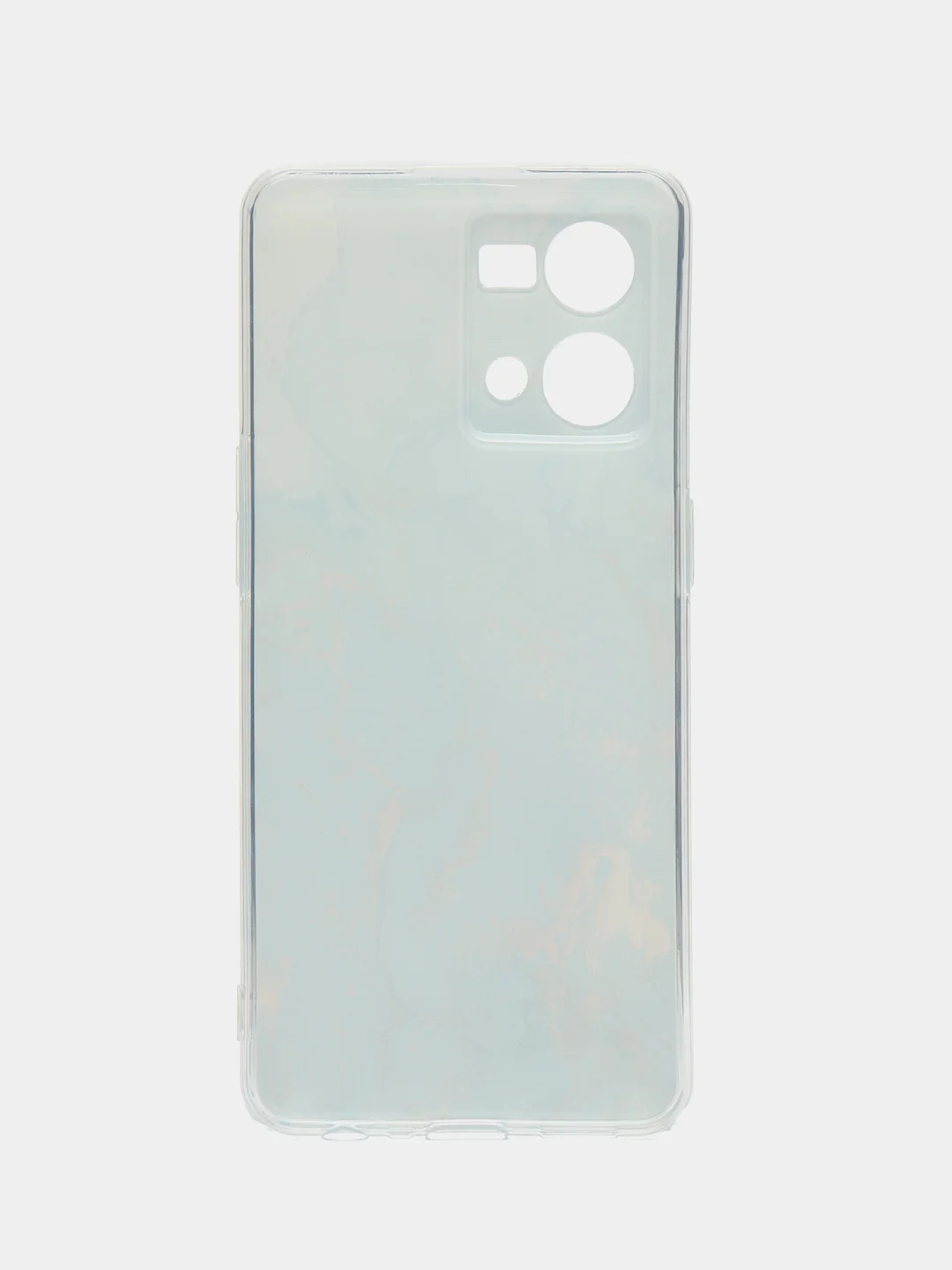 Светло-синий силиконовый чехол на Oppo Reno 7 4G/8 4G / Оппо Рено 7 4G/8 4G с рисунком, защита камеры