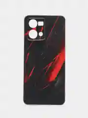 Красный силиконовый чехол на Oppo Reno 7 4G/8 4G / Оппо Рено 7 4G/8 4G с рисунком, защита камеры
