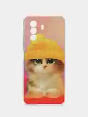 Желтый силиконовый чехол на Huawei Nova Y70 / Хуавей Нова Y70, с рисунком, защита камеры