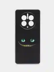 Черный силиконовый чехол на Huawei Mate 50 Pro / Хуавей Мате 50 Про, с рисунком, защита камеры