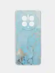 Светло-синий силиконовый чехол на Huawei Mate 50 Pro / Хуавей Мате 50 Про, с рисунком, защита камеры