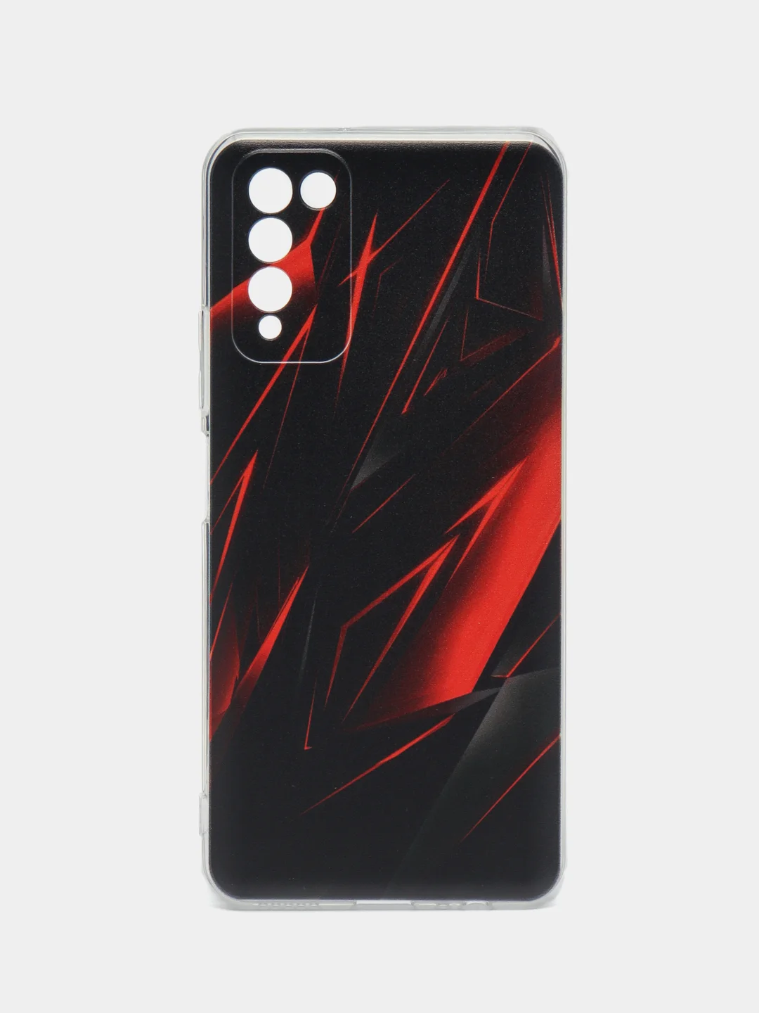 Красный силиконовый чехол на Honor 10X Lite / Хонор 10Х Лайт с рисунком, защита камеры