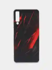 Красный силиконовый чехол на Samsung Galaxy A7 2018 / Самсунг A7 2018 с рисунком, защита камеры