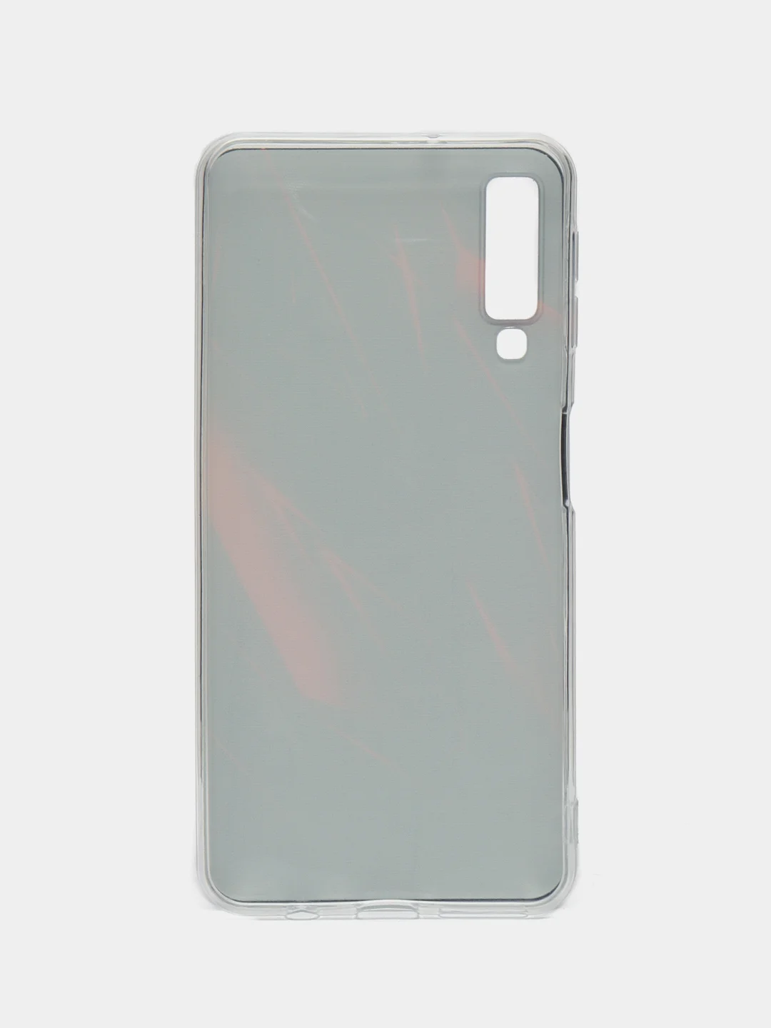 Красный силиконовый чехол на Samsung Galaxy A7 2018 / Самсунг A7 2018 с рисунком, защита камеры