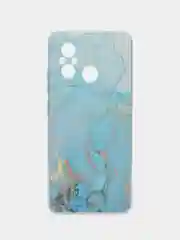 Светло-синий силиконовый чехол на Xiaomi Redmi 12C/Poco C55 / Редми 12C/Поко C55 прозрачный, с рисунком