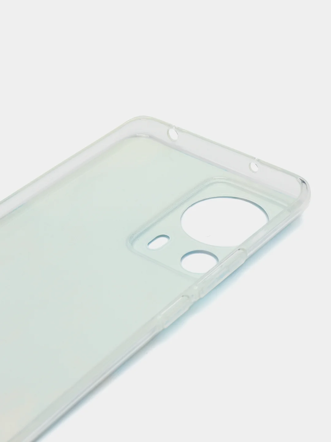 Светло-синий силиконовый чехол на Xiaomi 13 Lite / Сяоми 13 Лайт прозрачный, с рисунком, защита камеры
