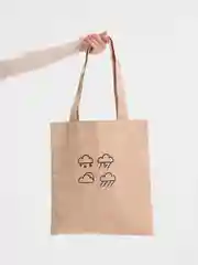 Бежевый сумка шоппер "Тучки"