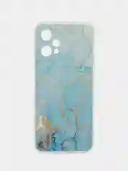 Светло-синий силиконовый чехол на Realme 9 Pro/9 5G / Реалми 9 Про прозрачный с рисунком, защита камеры