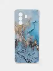 Голубой силиконовый чехол на Huawei Nova Y70 / Хуавей Нова Y70, с рисунком, защита камеры