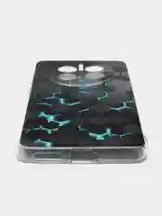 Бирюзовый силиконовый чехол на Huawei Mate 50 Pro / Хуавей Мате 50 Про, с рисунком, защита камеры