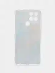 Голубой чехол на Infinix SMART 6 / Инфиникс Смарт 6 прозрачный, с рисунком, защита камеры