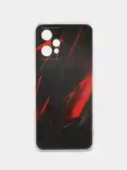 Красный силиконовый чехол на Realme 9 Pro/9 5G / Реалми 9 Про прозрачный с рисунком, защита камеры