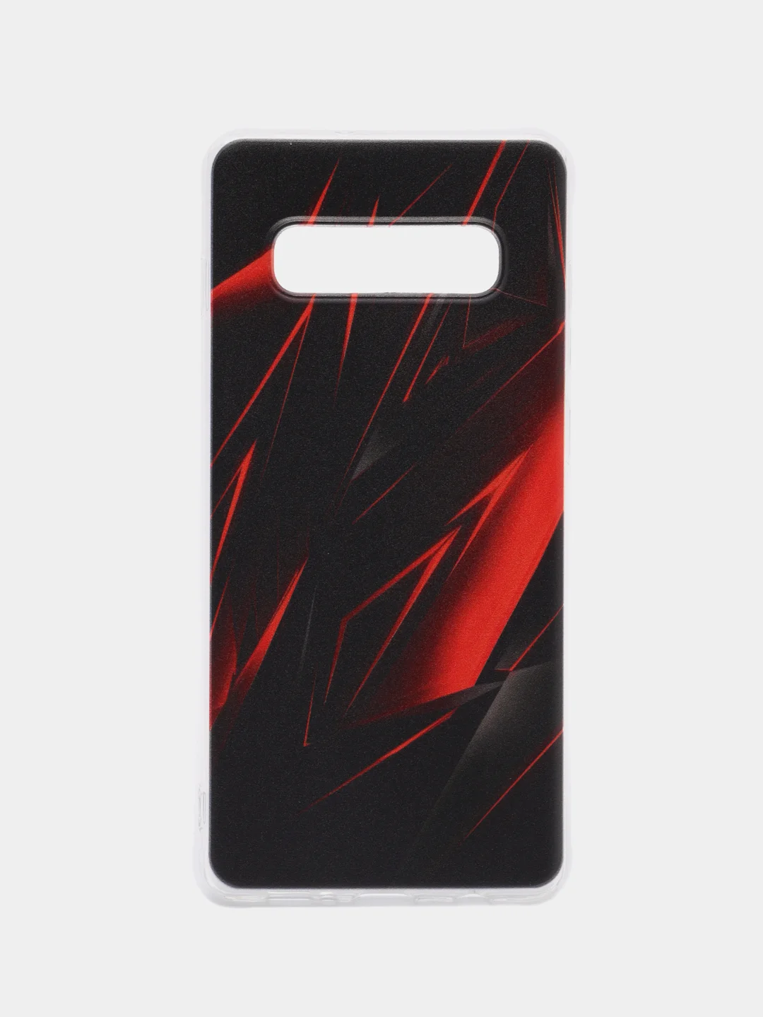 Красный чехол на Samsung Galaxy S10 Plus / Самсунг S10 Plus прозрачный, с рисунком, защита камеры
