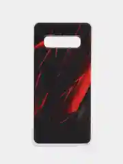 Красный чехол на Samsung Galaxy S10 Plus / Самсунг S10 Plus прозрачный, с рисунком, защита камеры