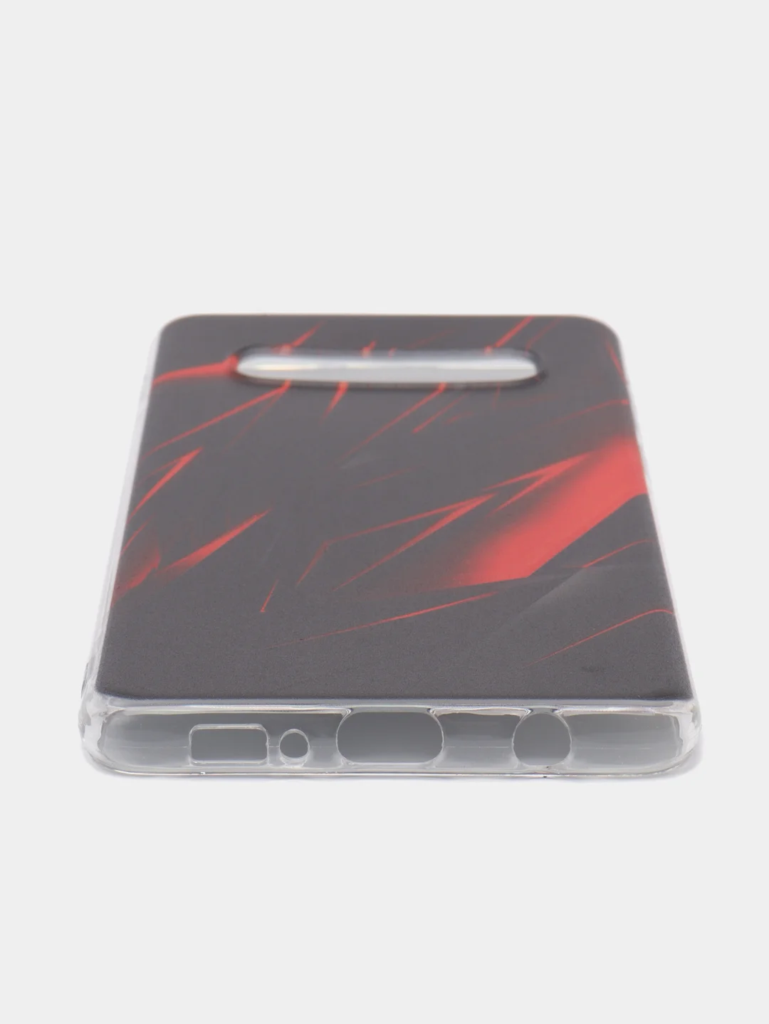 Красный чехол на Samsung Galaxy S10 Plus / Самсунг S10 Plus прозрачный, с рисунком, защита камеры