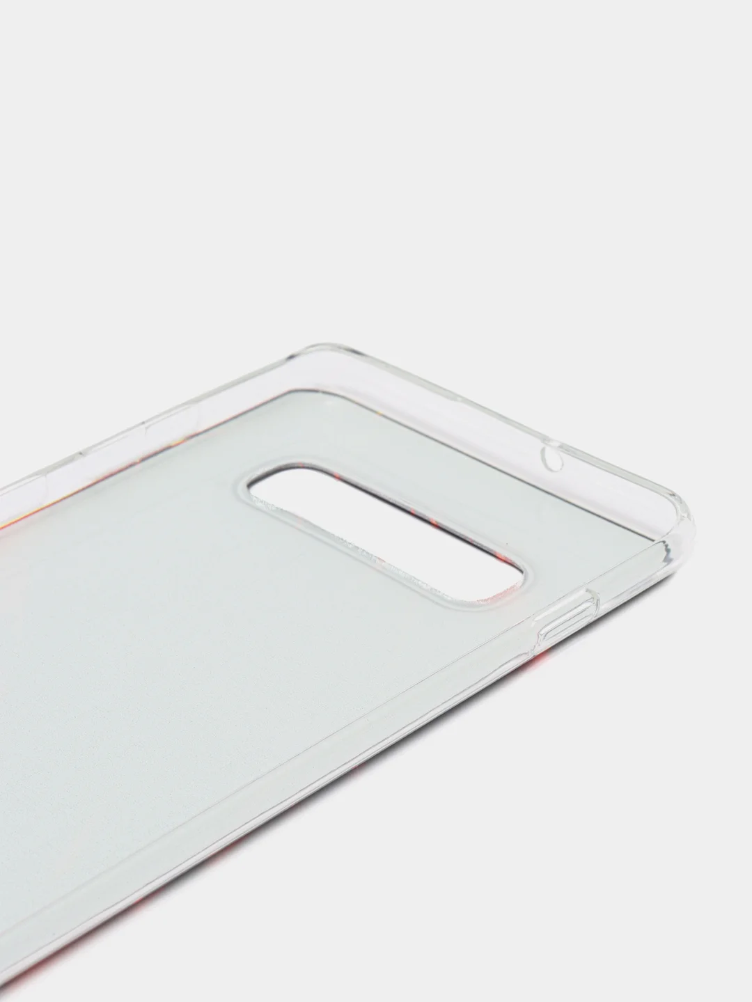 Красный чехол на Samsung Galaxy S10 Plus / Самсунг S10 Plus прозрачный, с рисунком, защита камеры
