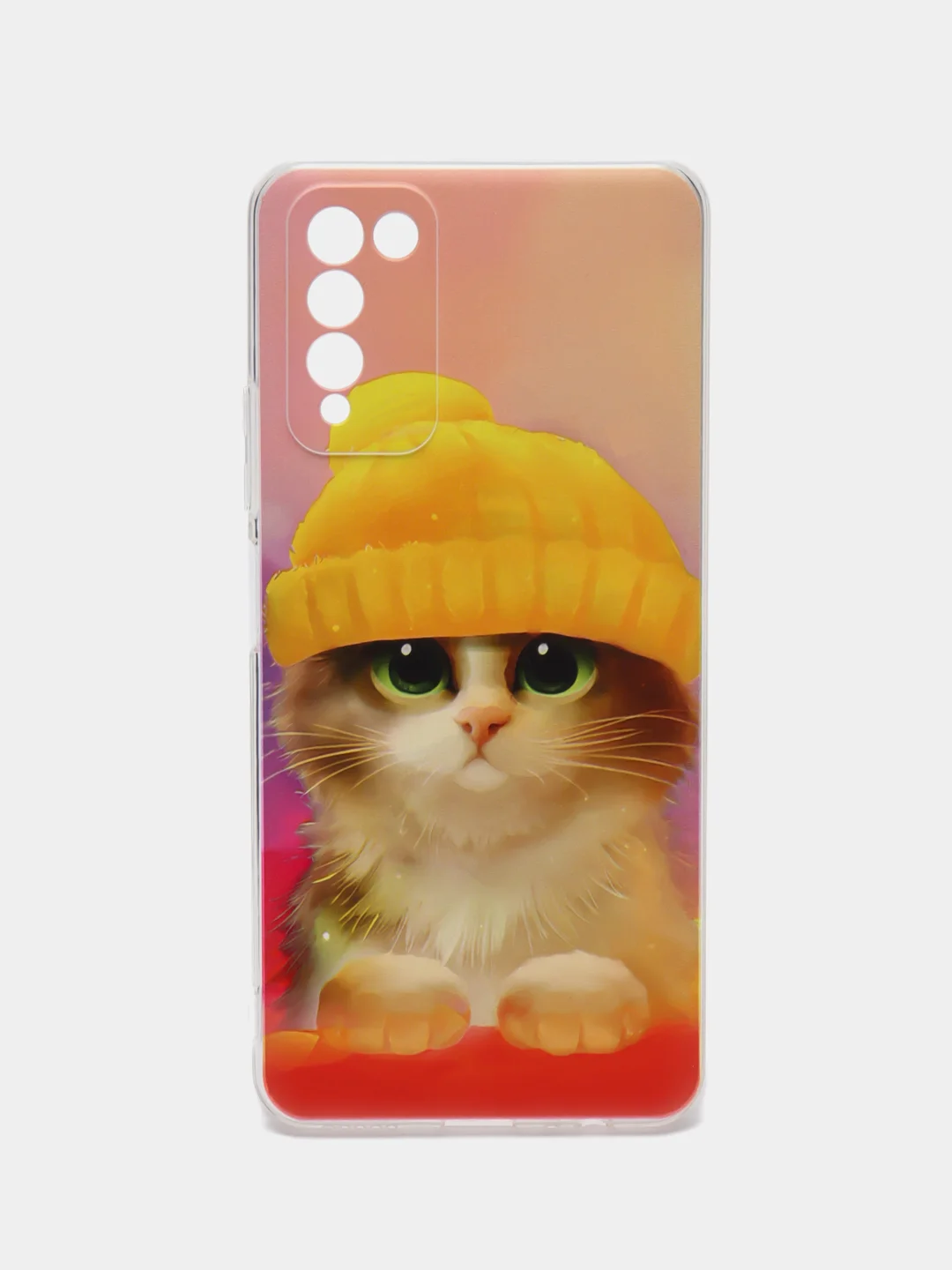 Желтый силиконовый чехол на Honor 10X Lite / Хонор 10Х Лайт с рисунком, защита камеры
