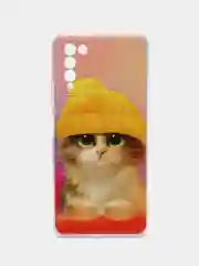 Желтый силиконовый чехол на Honor 10X Lite / Хонор 10Х Лайт с рисунком, защита камеры