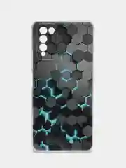 Бирюзовый силиконовый чехол на Honor 10X Lite / Хонор 10Х Лайт с рисунком, защита камеры