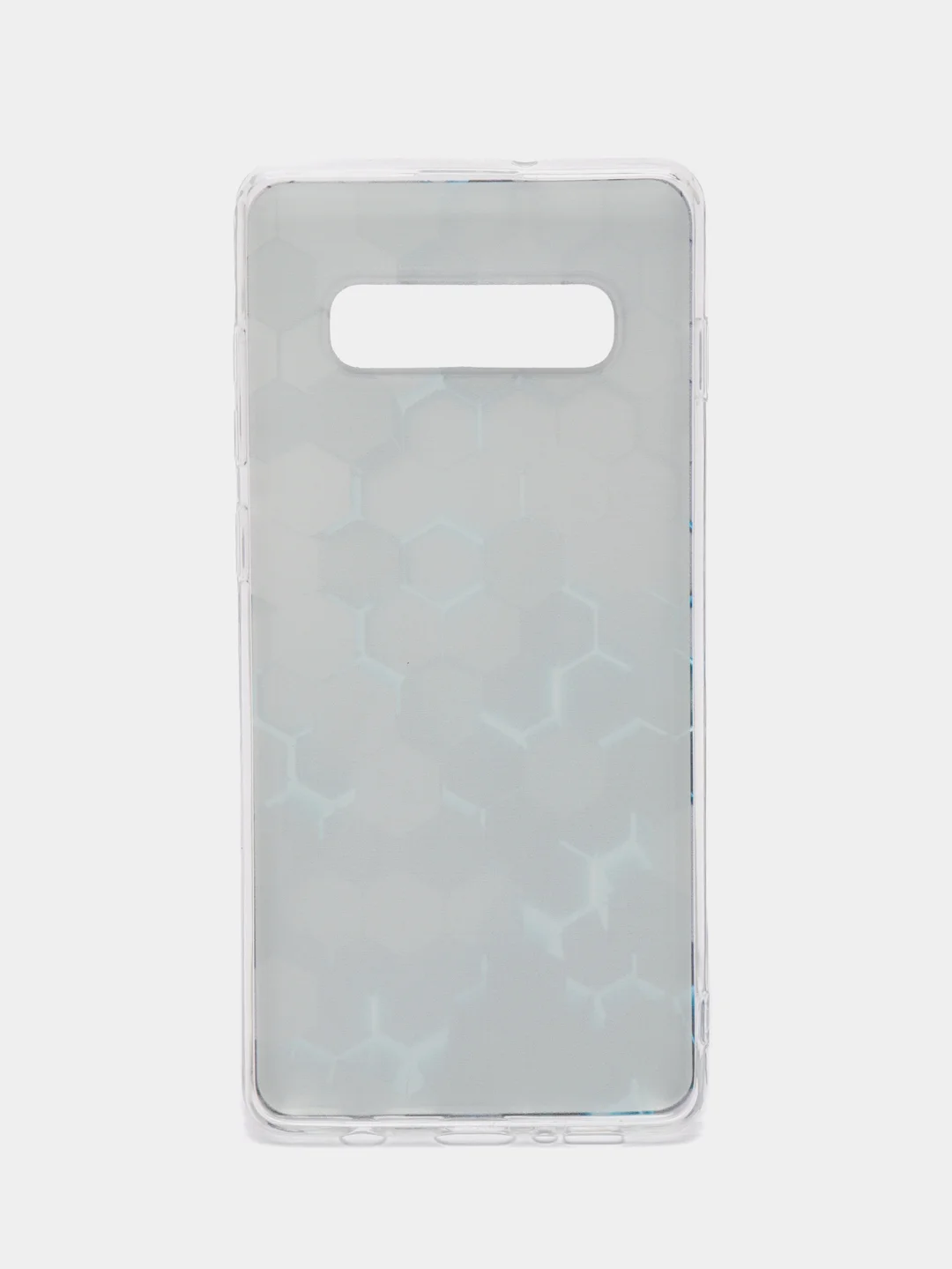 Бирюзовый чехол на Samsung Galaxy S10 Plus / Самсунг S10 Plus прозрачный, с рисунком, защита камеры