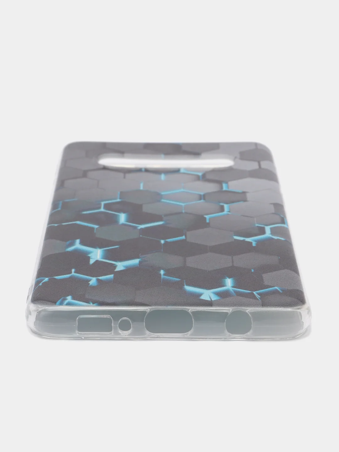 Бирюзовый чехол на Samsung Galaxy S10 Plus / Самсунг S10 Plus прозрачный, с рисунком, защита камеры