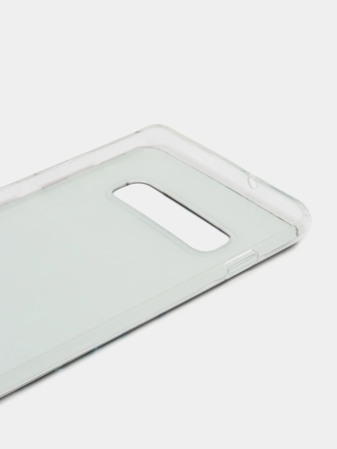 Бирюзовый чехол на Samsung Galaxy S10 Plus / Самсунг S10 Plus прозрачный, с рисунком, защита камеры
