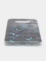 Бирюзовый силиконовый чехол на Samsung Galaxy S10E / Самсунг S10E с рисунком, защита камеры