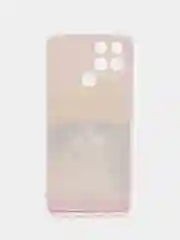 Желтый чехол на Infinix SMART 6 / Инфиникс Смарт 6 прозрачный, с рисунком, защита камеры
