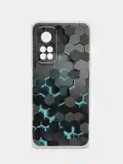 Бирюзовый чехол на Xiaomi Mi 10T/Mi 10T Pro (Сяоми Ми 10Т/Ми 10Т Про), с рисунком, защита камеры