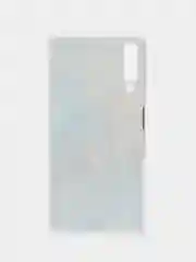 Голубой силиконовый чехол на Samsung Galaxy A7 2018 / Самсунг A7 2018 с рисунком, защита камеры