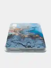 Голубой силиконовый чехол на Samsung Galaxy A7 2018 / Самсунг A7 2018 с рисунком, защита камеры