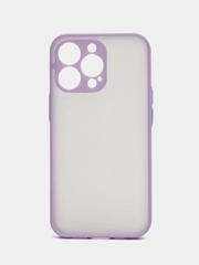 Накладка для IPhone 13 Pro (6,1), матовая, с цветными краями + защита камеры